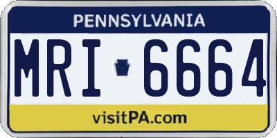 PA license plate MRI6664