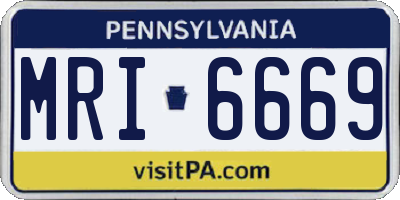 PA license plate MRI6669