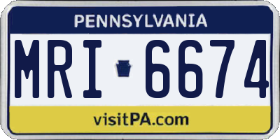 PA license plate MRI6674