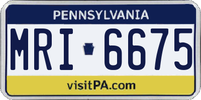 PA license plate MRI6675