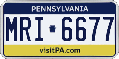PA license plate MRI6677