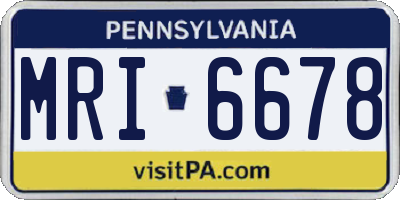 PA license plate MRI6678
