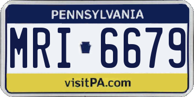 PA license plate MRI6679