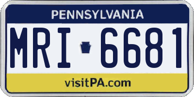 PA license plate MRI6681