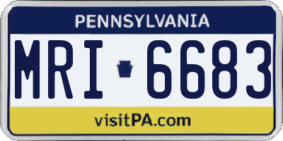 PA license plate MRI6683