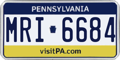 PA license plate MRI6684