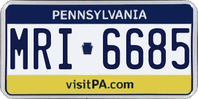 PA license plate MRI6685