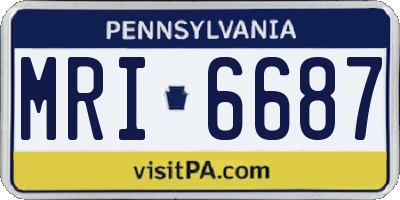 PA license plate MRI6687