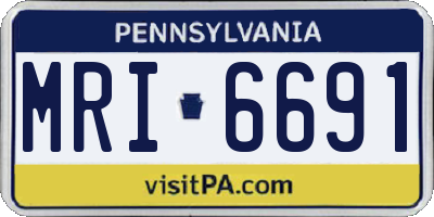 PA license plate MRI6691