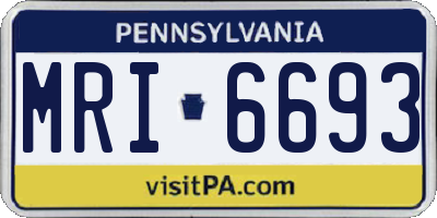 PA license plate MRI6693