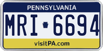 PA license plate MRI6694