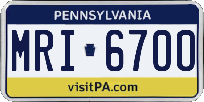 PA license plate MRI6700