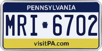 PA license plate MRI6702