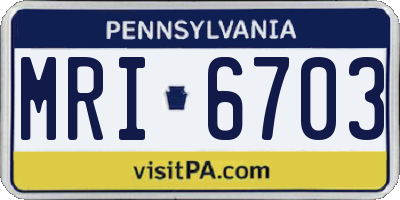 PA license plate MRI6703