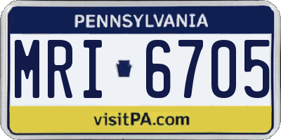 PA license plate MRI6705