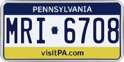 PA license plate MRI6708