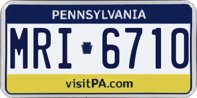 PA license plate MRI6710