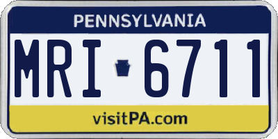 PA license plate MRI6711
