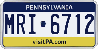PA license plate MRI6712