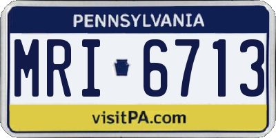 PA license plate MRI6713
