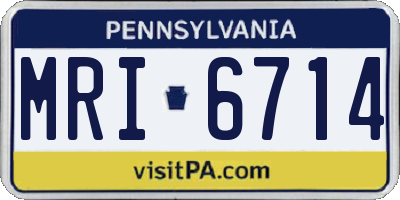 PA license plate MRI6714