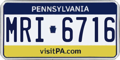 PA license plate MRI6716