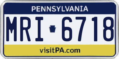PA license plate MRI6718