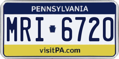 PA license plate MRI6720