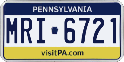PA license plate MRI6721