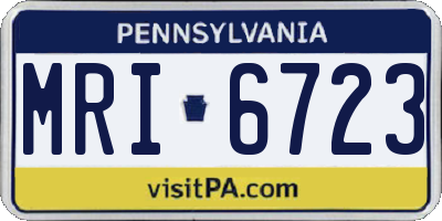 PA license plate MRI6723