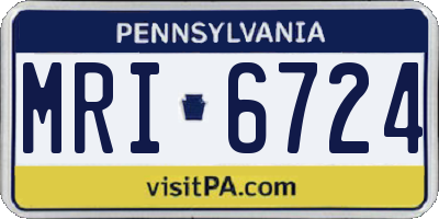 PA license plate MRI6724