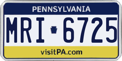 PA license plate MRI6725
