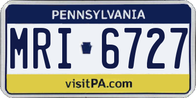 PA license plate MRI6727
