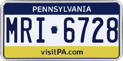 PA license plate MRI6728