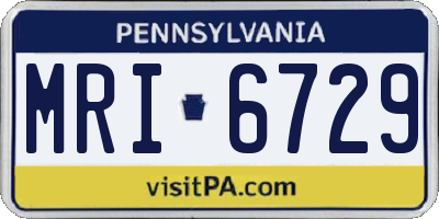 PA license plate MRI6729