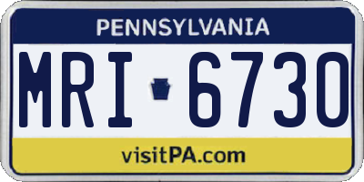 PA license plate MRI6730
