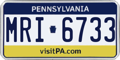 PA license plate MRI6733