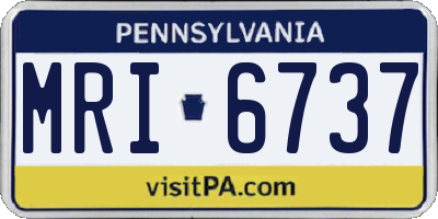 PA license plate MRI6737