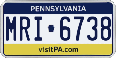 PA license plate MRI6738