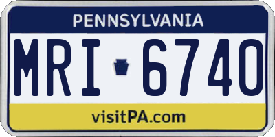 PA license plate MRI6740