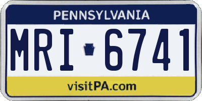 PA license plate MRI6741