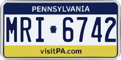 PA license plate MRI6742