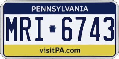 PA license plate MRI6743
