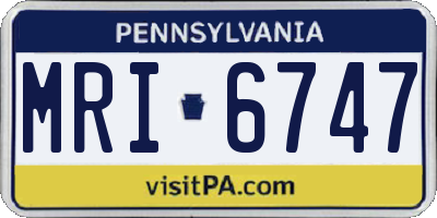 PA license plate MRI6747