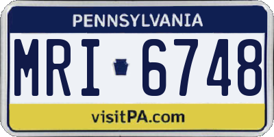PA license plate MRI6748