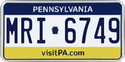 PA license plate MRI6749