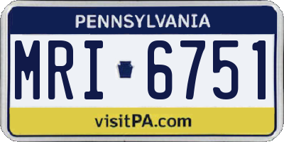 PA license plate MRI6751