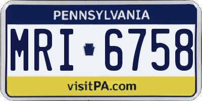 PA license plate MRI6758