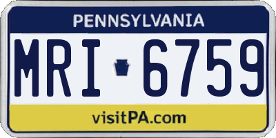 PA license plate MRI6759
