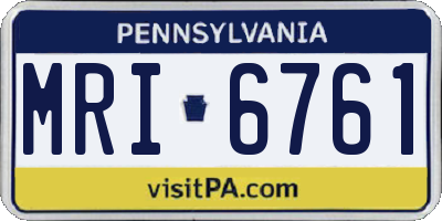 PA license plate MRI6761